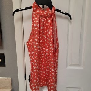 iZBuyer Butterfly Sleeveless Blouse that ties into a bow at the neck. Sz L NWOT